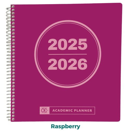 Academic Planner - Personal Size: Raspberry  July 2025 - June 2026