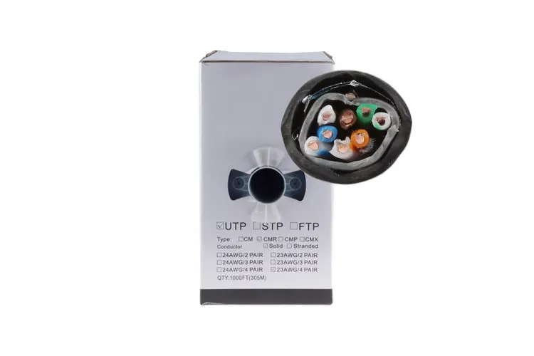 Cat5e Outdoor Direct Burial Cable, 1000' Pull Box, STP, Black Cat5e Outdoor Direct Burial Cable, 1000' Pull Box, STP, Black