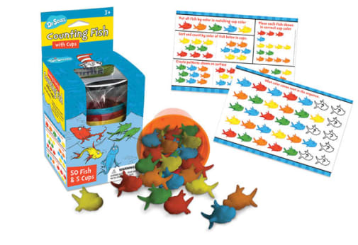 Dr. Seuss Counting Fish with Cups (50 Fish & 5 Cups)