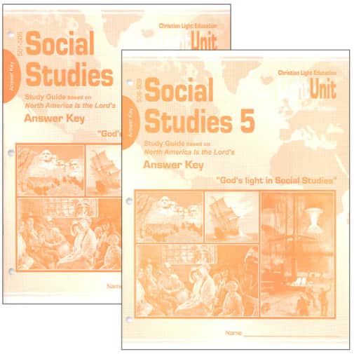 Christian Light Social Studies 501-509 LightUnit Answer Key Set Sunrise Edition
