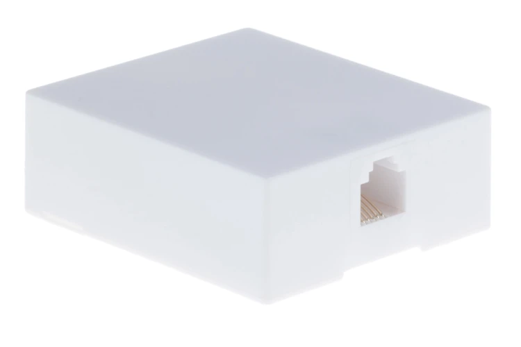 RJ12 Single Port Surface Mount Jack White