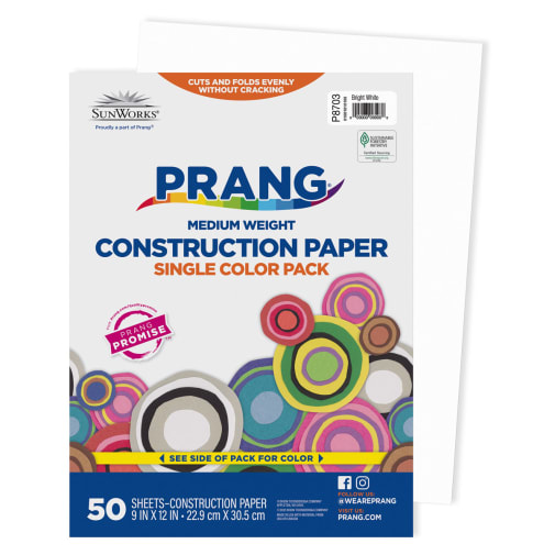 Construction Paper Heavyweight Bright White 9"x12"