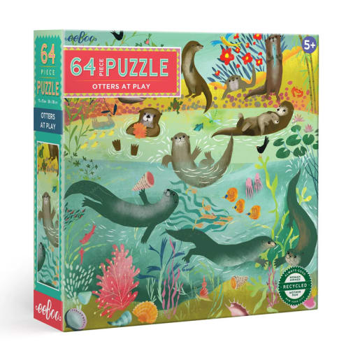 eeboo Otters at Play Jigsaw Puzzle (64 piece)