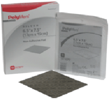 PolyMem Nonadhesive Silver Foam Dressing, 6 x 7 Inch MK 550401