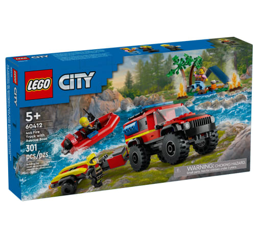 LEGO City Fire 4x4 Fire Truck with Rescue Boat (60412)