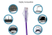 Cat6A Slim Snagless Ethernet Patch Cable, 35 ft, Purple