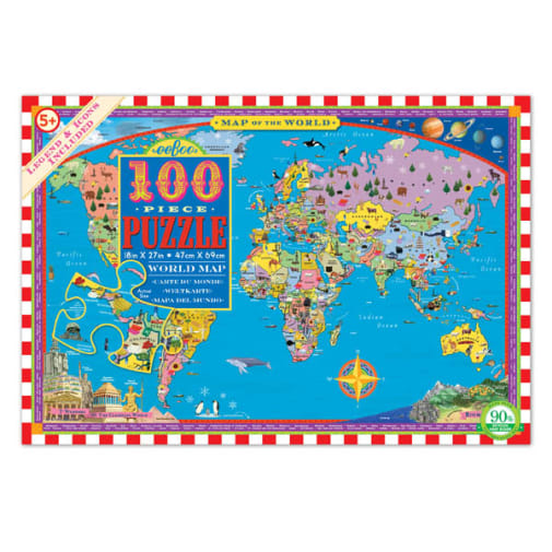 eeboo World Map Puzzle - 100 pieces