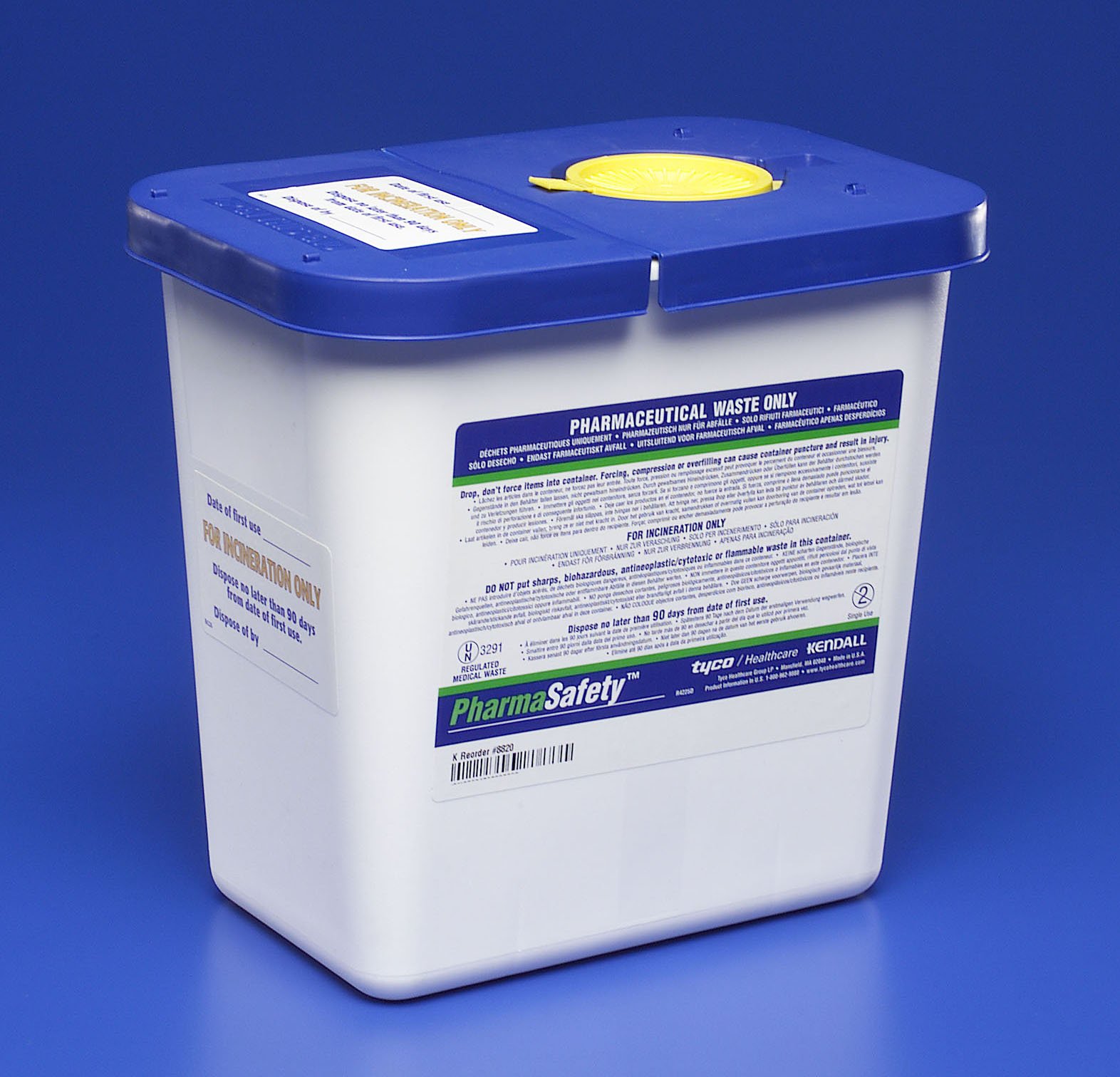 PharmaSafety Pharmaceutical Waste Container, 2 Gallon, 10 x 10 x 7 Inch MK 419028