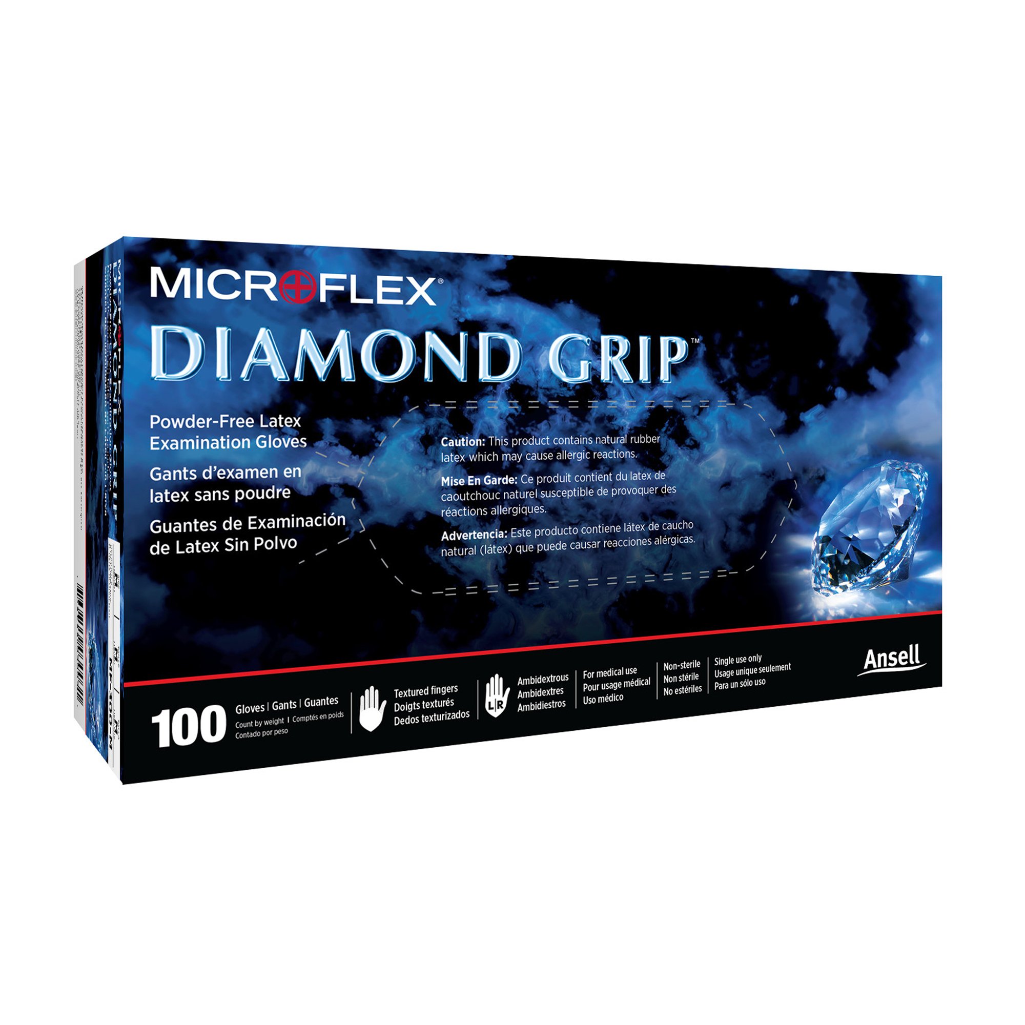 Diamond Grip Latex Exam Glove, Large, White MK 307871