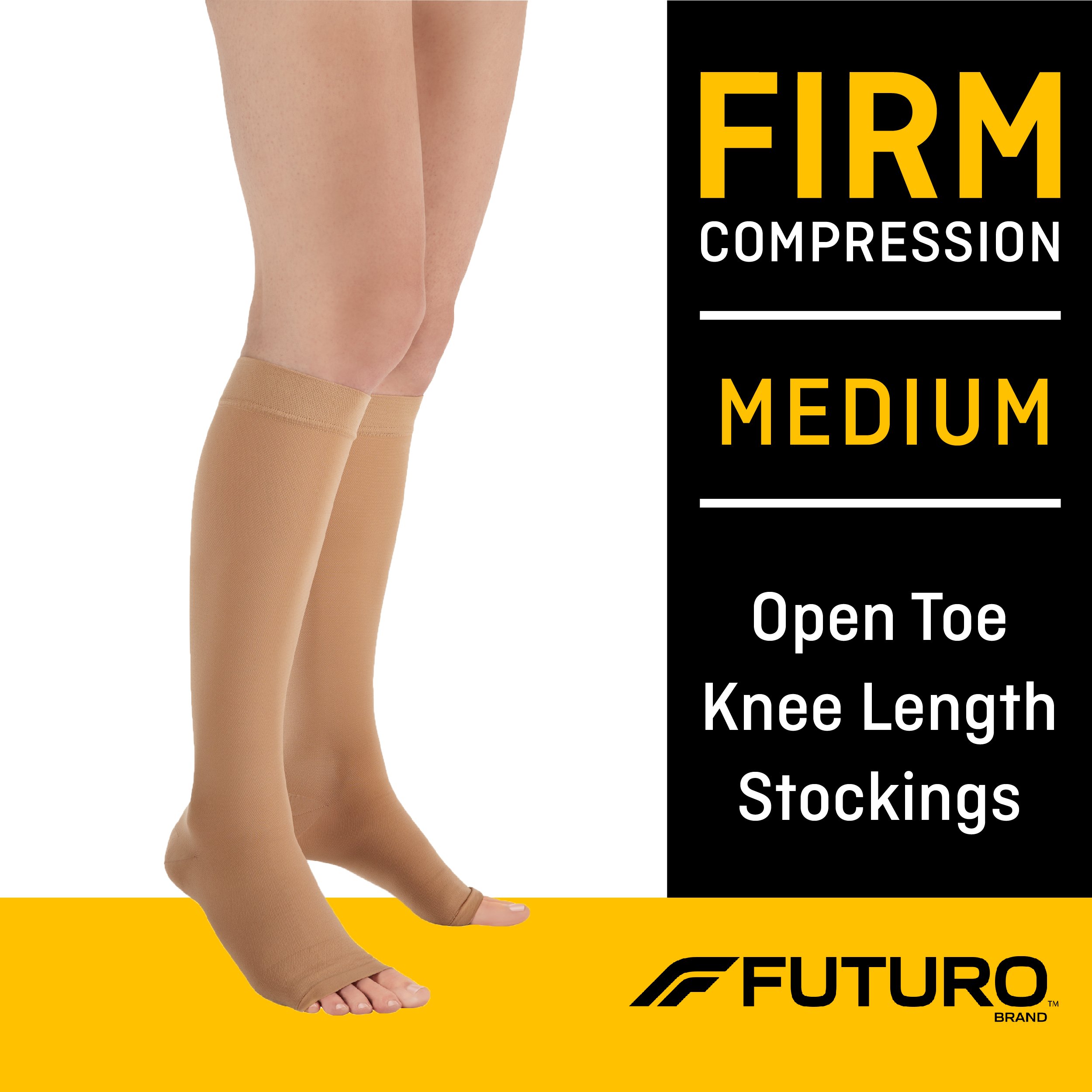 3M Futuro Knee Length Compression Stockings, Beige, Medium MK 1066567