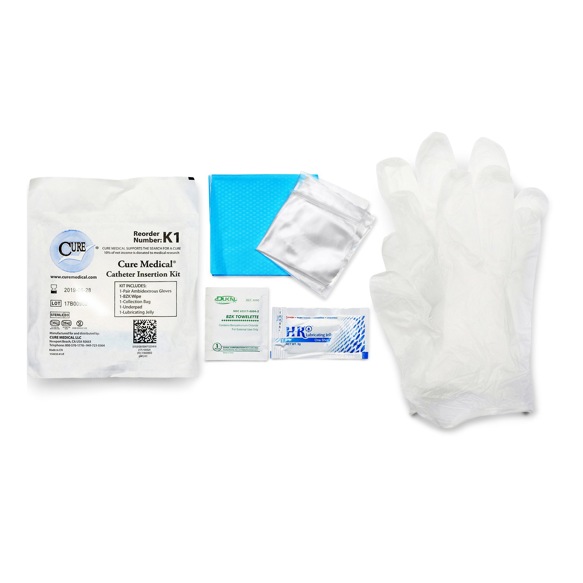 Cure Medical Catheter Insertion Tray with Zip Lock Bag MK 831572