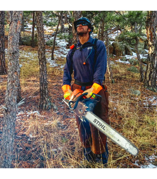 Hi-Vis Orange & Grain Pigskin Palm with Safety Cuff, Orange, large
