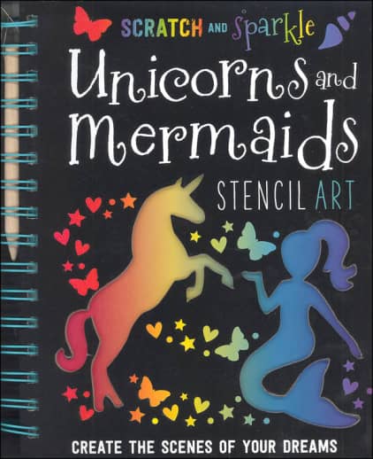 Scratch and Sparkle Unicorns and Mermaids Stencil Art