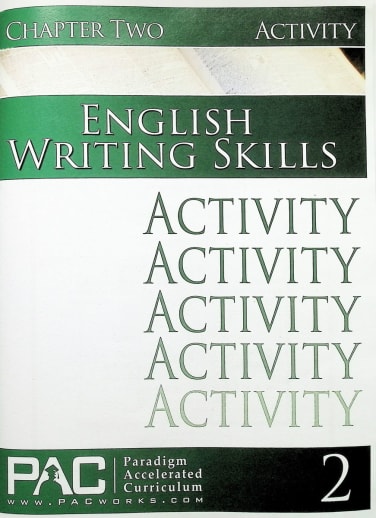 English III: Writing Skills Chapter 2 Activities