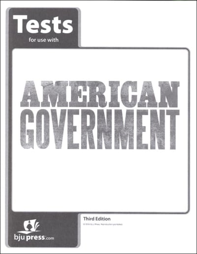 BJU Press American Government Tests 3rd Edition