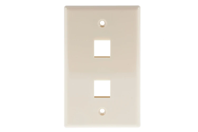 Keystone Wall Plate, 2 Port, Beige / Ivory