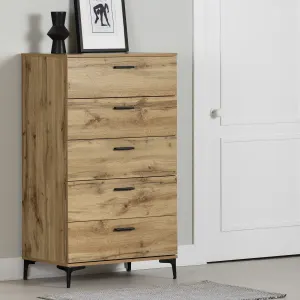 5-Drawer Chest with Metal Legs