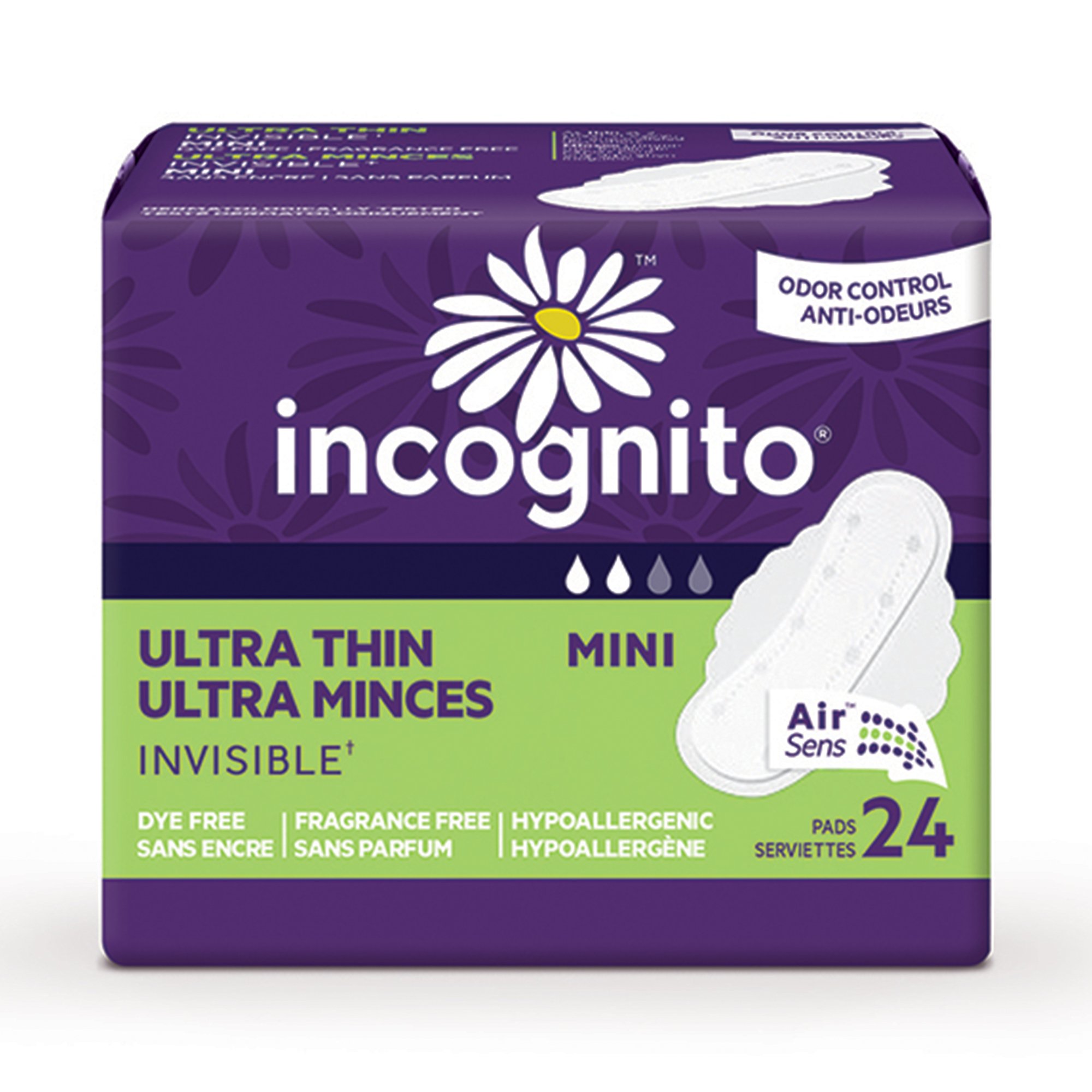 Feminine Pad Incognito Ultra Thin with Wings Light Absorbency MK 1192535