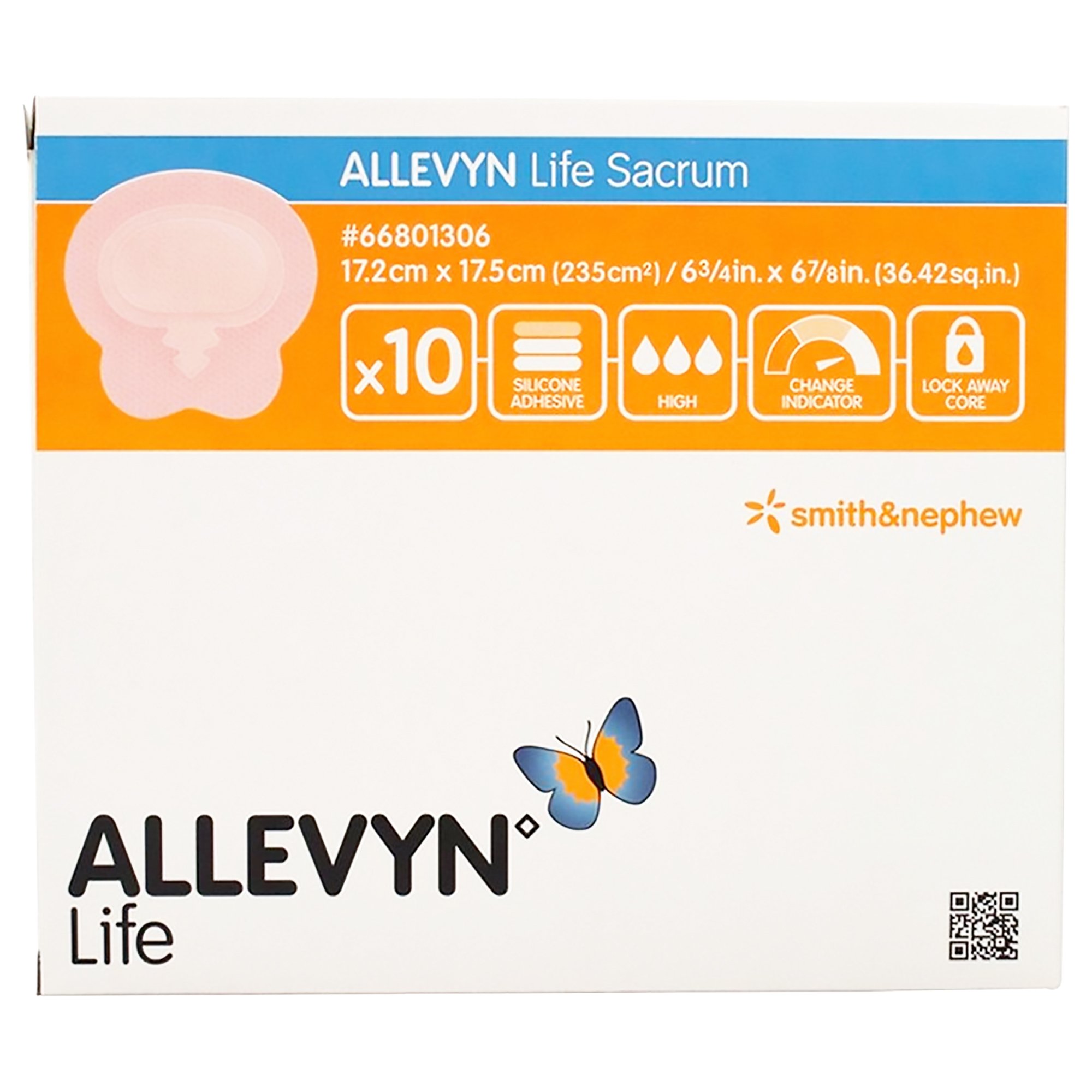 Allevyn Life Sacrum Foam Dressing, 17.2 x 17.5 Centimeters MK 839950