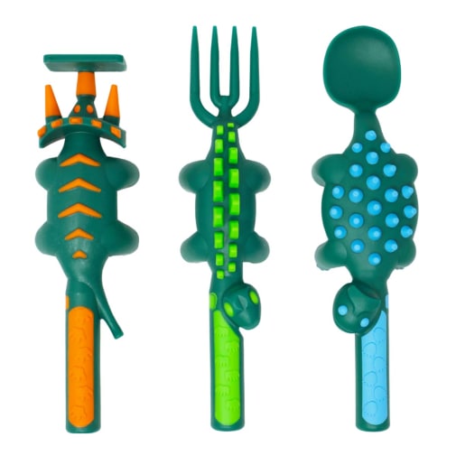 Dino Utensil Set - Green (Constructive Eating)