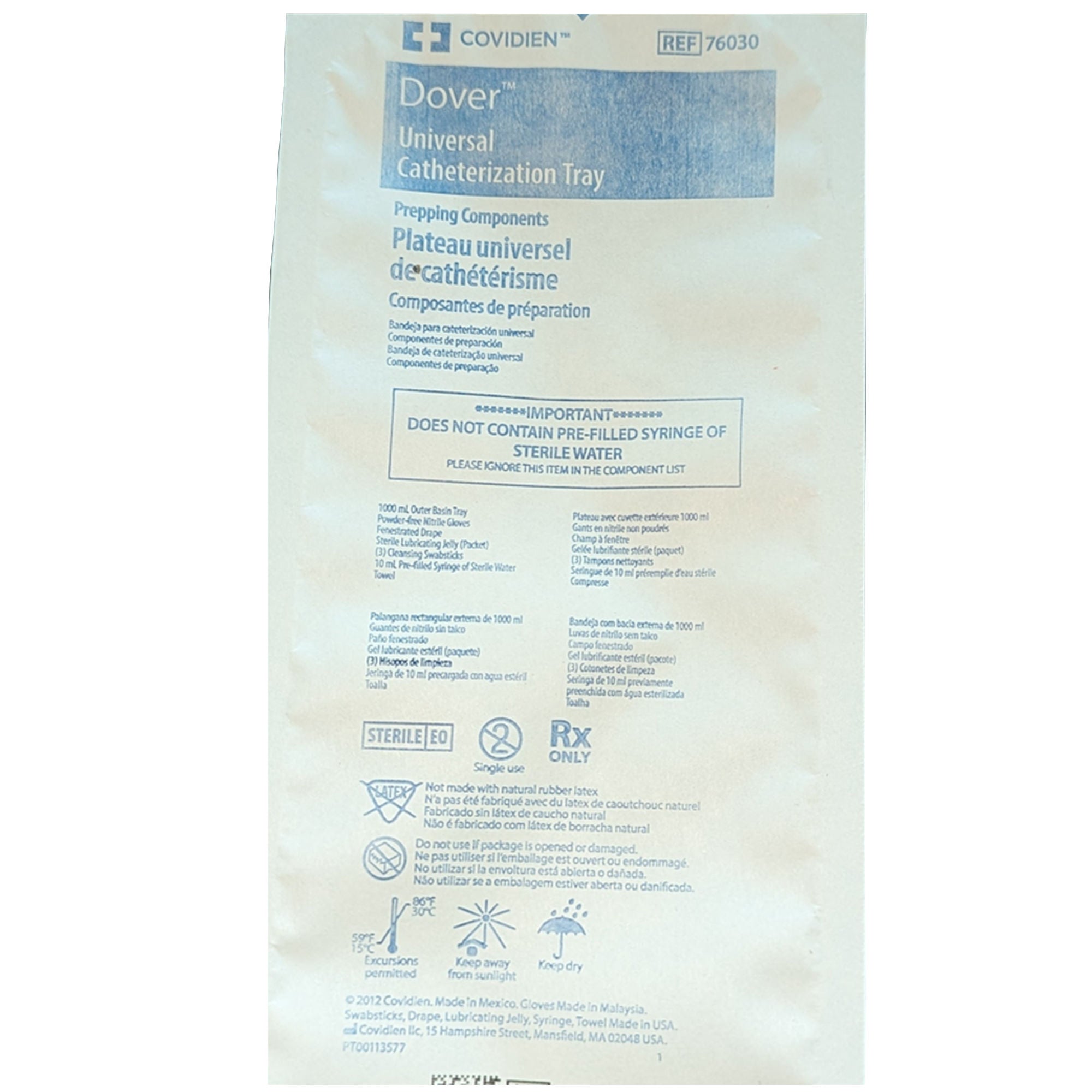 Dover Universal Indwelling Catheter Tray, 10cc Syringe, BZK MK 478608