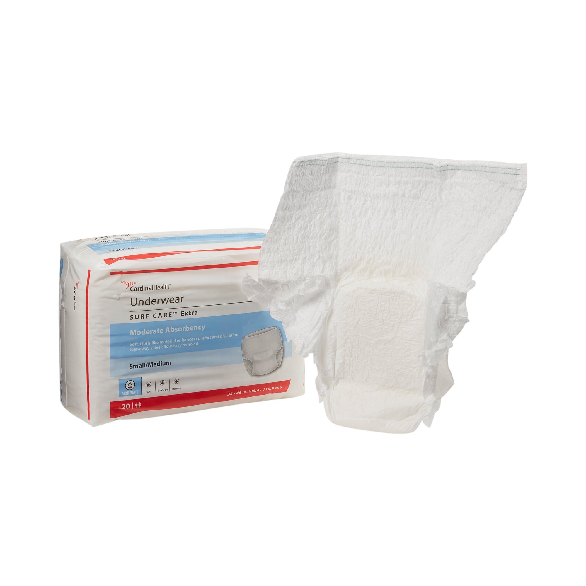Sure Care Extra Moderate Absorbency Incontinence Underwear, Small / Medium MK 814878