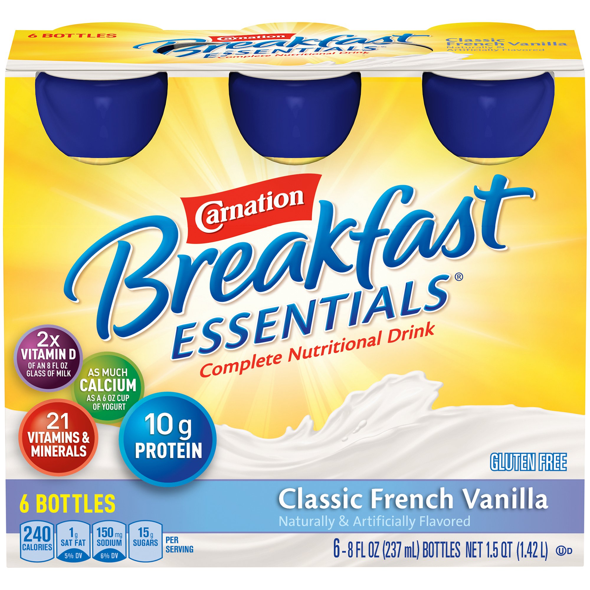 Carnation Breakfast Essentials Vanilla Nutritional Drink, 8-ounce bottle MK 906177