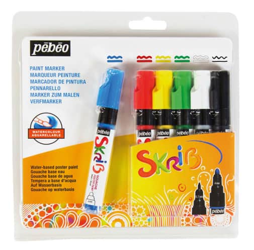 Pebeo Skrib Gouache Paint Markers - Classic (set of 6)