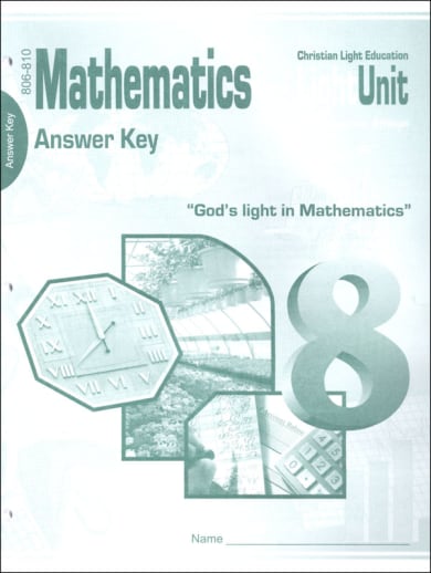Mathematics LightUnits Answer Key 806-810
