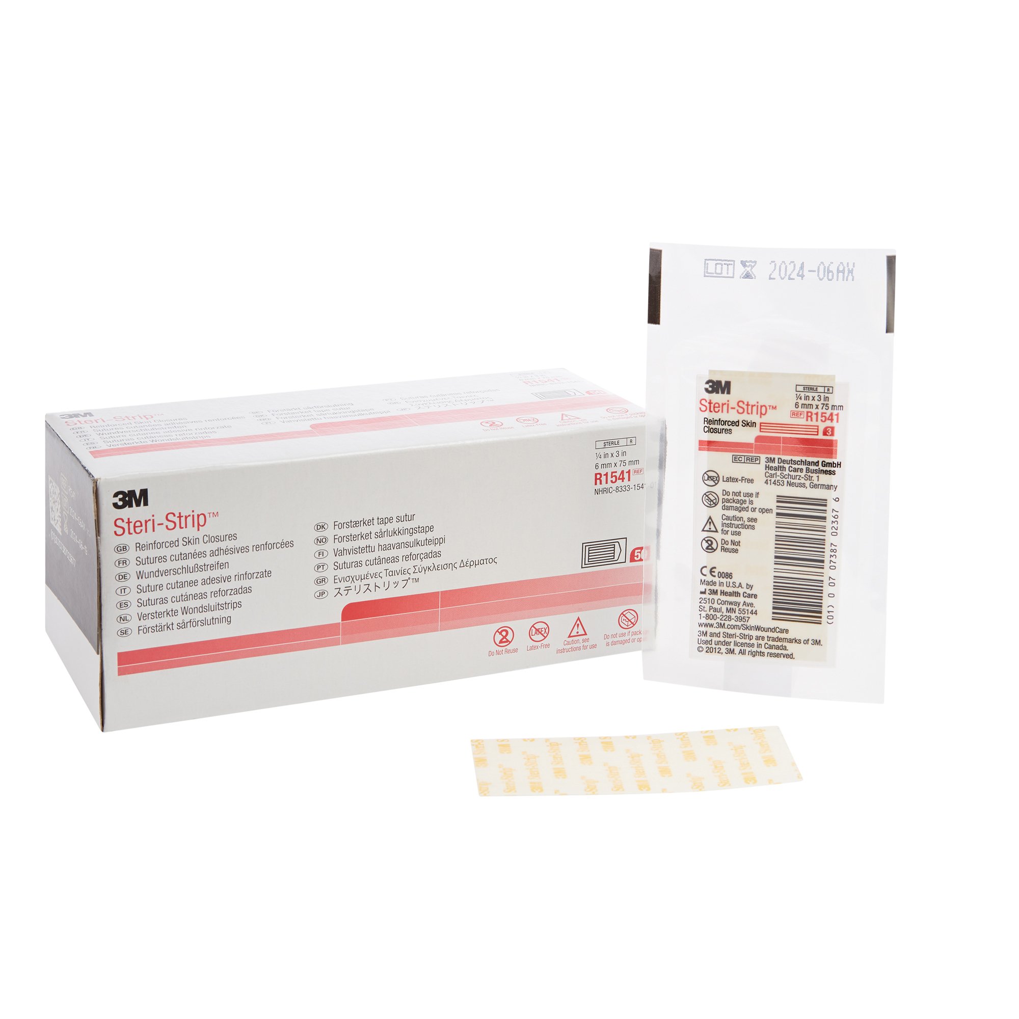 3M Steri-Strip Skin Closure Strips, 1/4 inch x 3 Inch, Reinforced Strip, White MK 5780