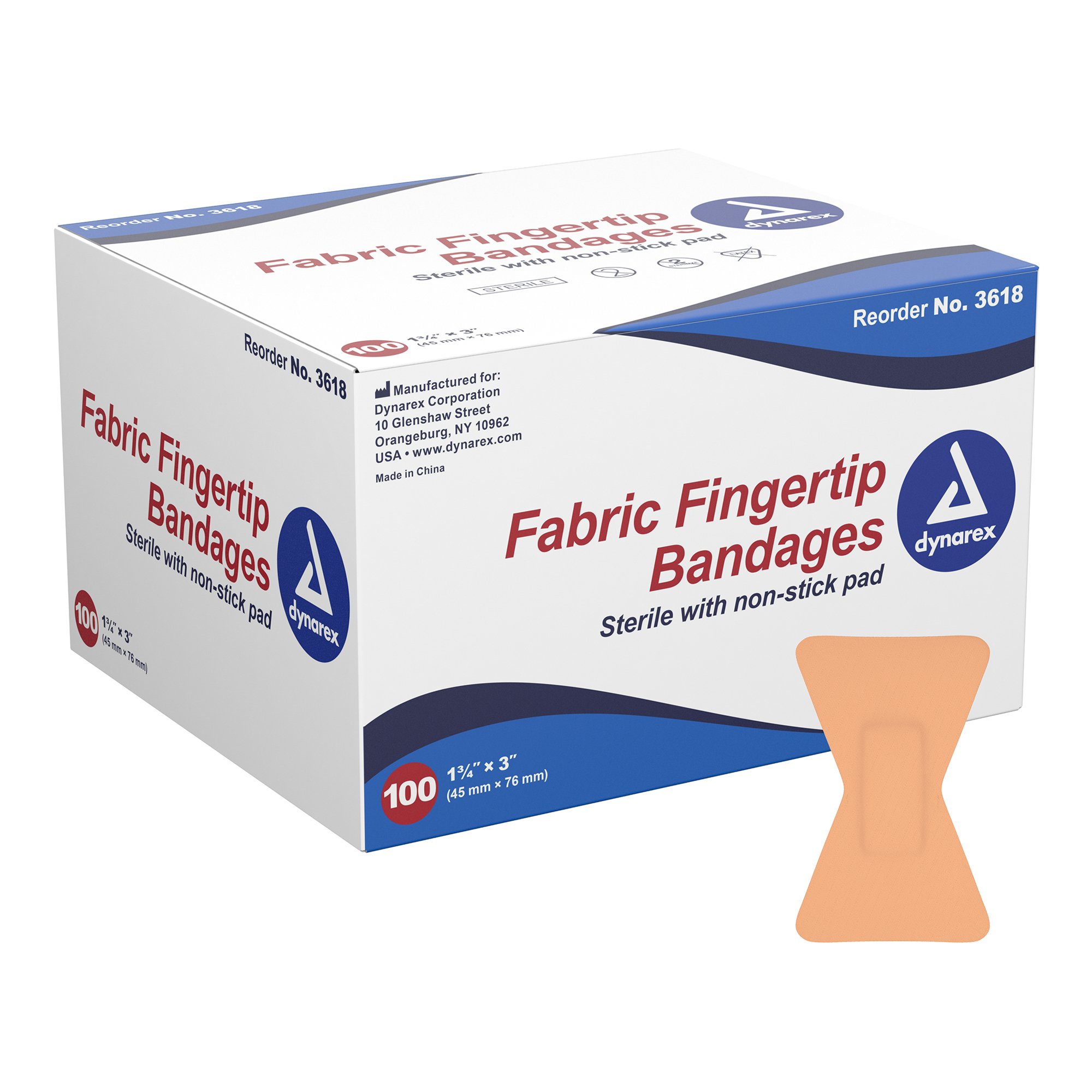dynarex Tan Adhesive Fabric Bandage, 1 x 3 Inch MK 670177