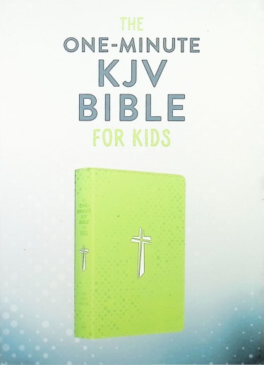 One-Minute KJV Bible for Kids (Neon Green Cross)