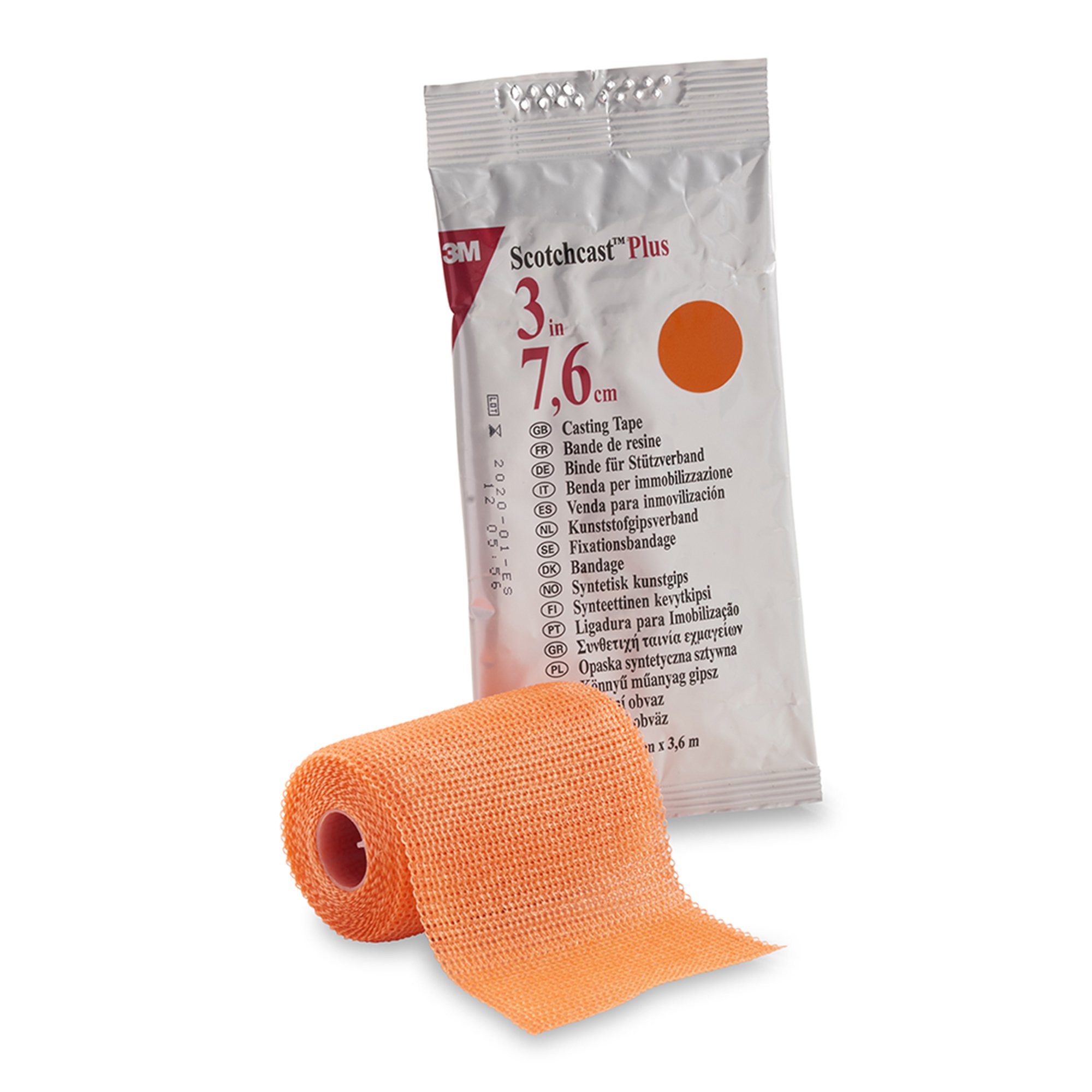 3M Scotchcast Plus Bright Orange Cast Tape, 3 Inch x 4 Yard MK 199239