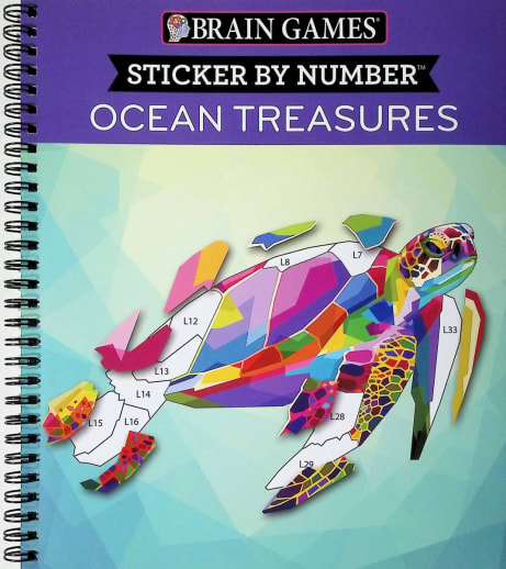Sticker By Number: Ocean Treasures (Brain Games) 52 pages
