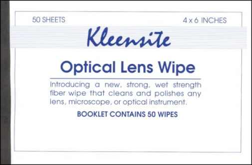 Lens Wipes - 4" X 6" Booklet of 50 Quantity