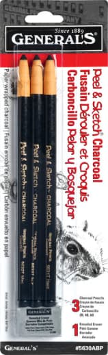 General's Peel & Sketch Charcoal (3 count)