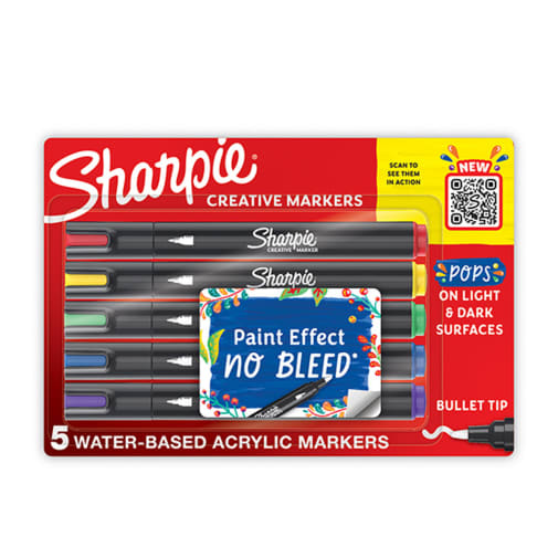 Sharpie Creative Markers Water Based Acrylic Bullet Tip (set of 5)
