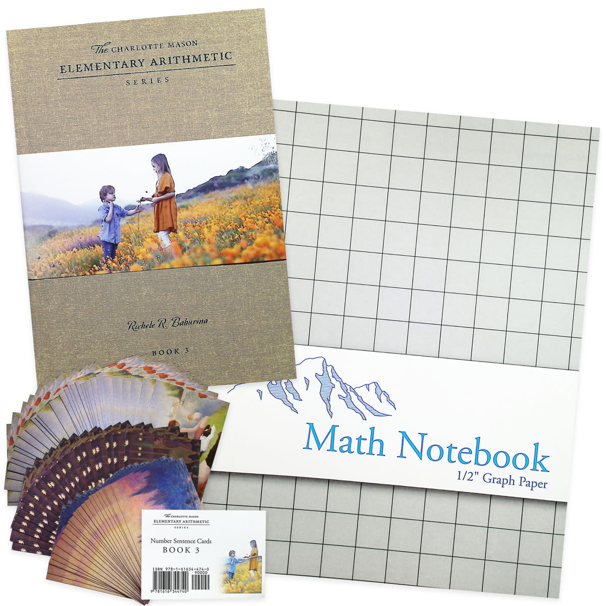 Charlotte Mason Elementary Arithmetic Book 3 with Number Cards and Grid Notebook