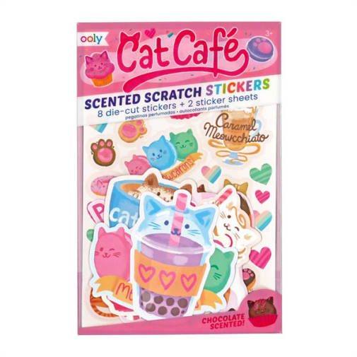Cat Cafe Scented Scratch Stickers (10 piece set)