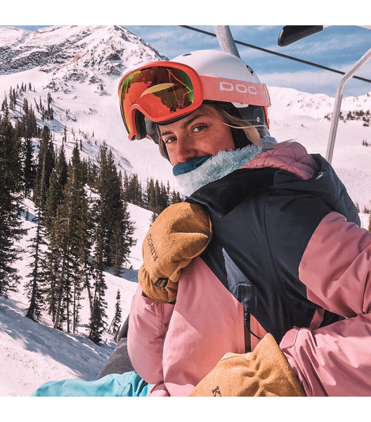 Women's Lined Premium Grain & Suede Pigskin Ski Mitt with Omni-Cuff&trade;, Golden, large