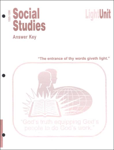 Christian Light Social Studies 1005-1006 LightUnit Answer Key