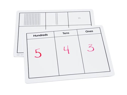 Write-On/Wipe-Off Base Ten Mat