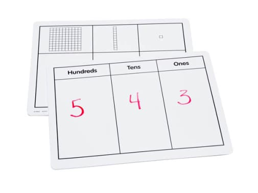 Write-On/Wipe-Off Base Ten Mat