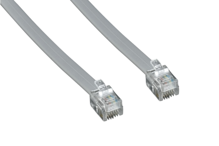 RJ12 6P6C Straight Modular Phone Cable, 14ft
