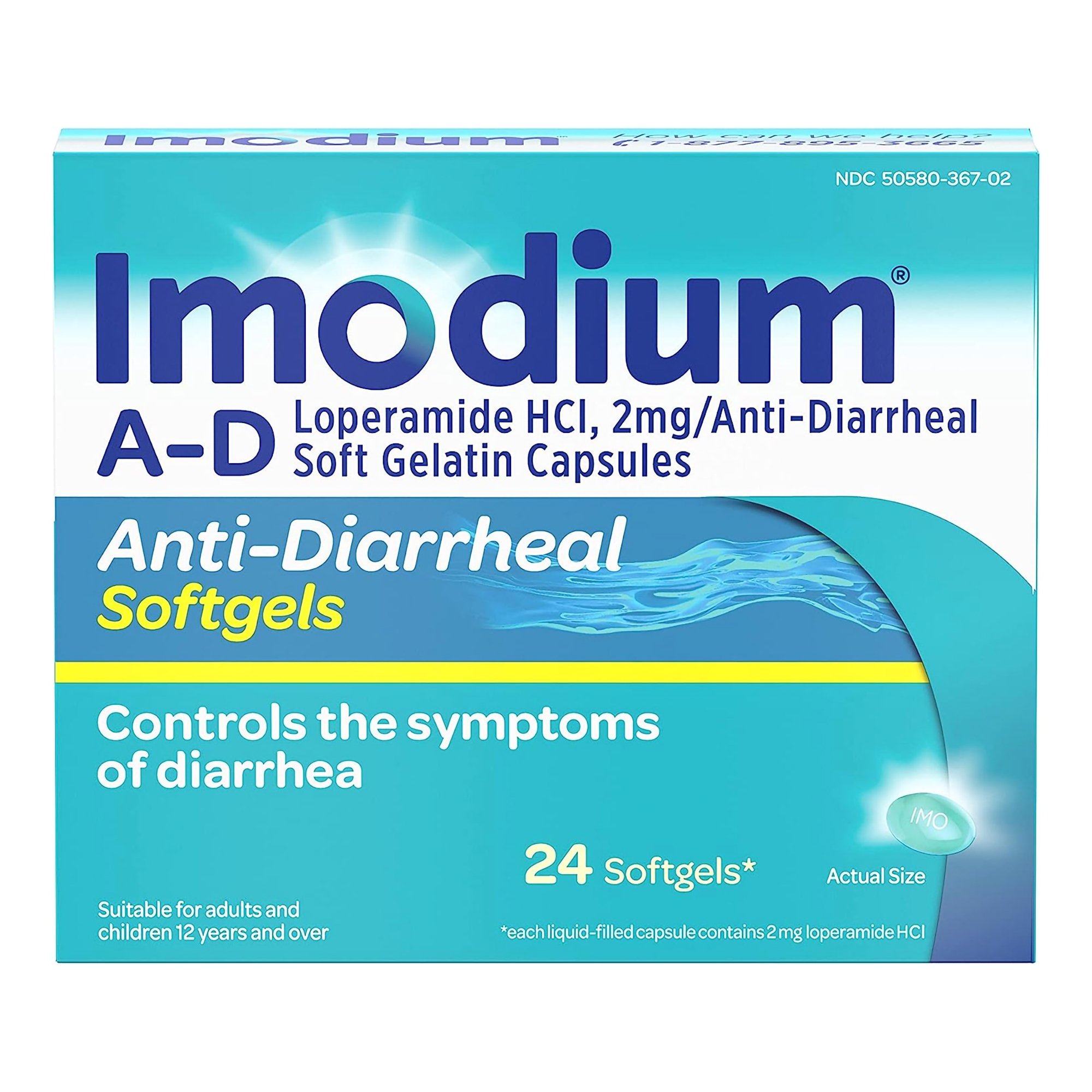 Imodium A-D Loperamide HCl 2 mg Anti-Diarrheal Softgels MK 1228856