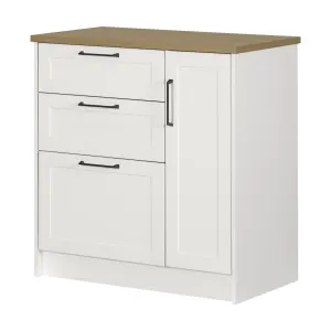 3-Drawer Kitchen Island with Door