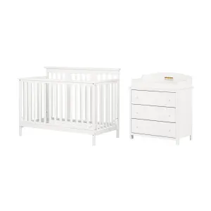 Baby Crib and 3-Drawer Changing Table Set