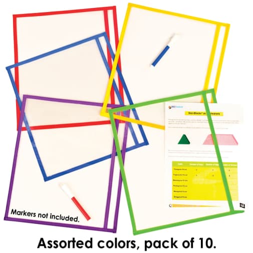 Dry Erase Pouches - side loading, Pack of 10