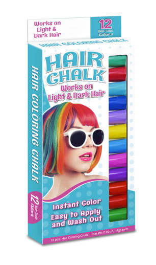 Hair Coloring Chalk 12 Vibrant Colors