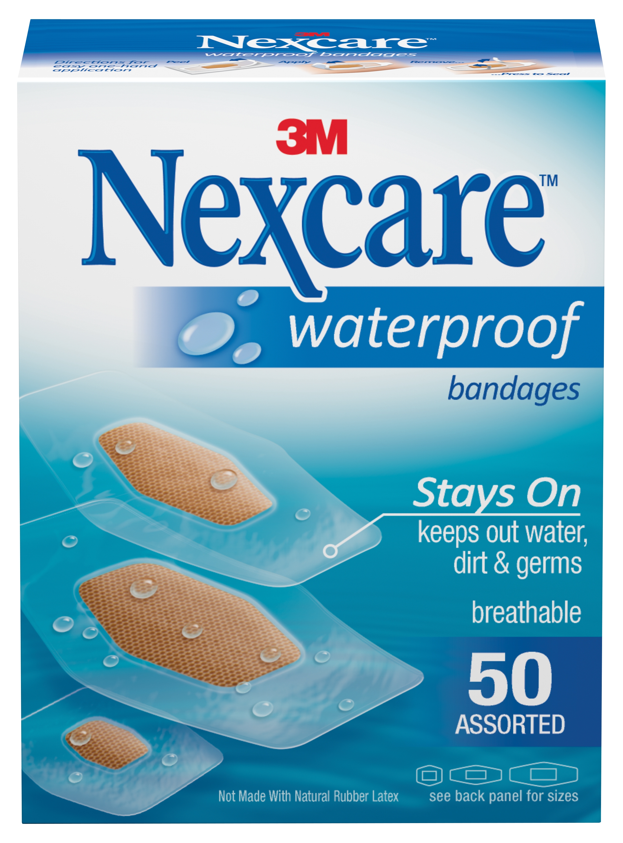 Nexcare Waterproof Clear / Tan Adhesive Strip, Assorted Sizes MK 1083927